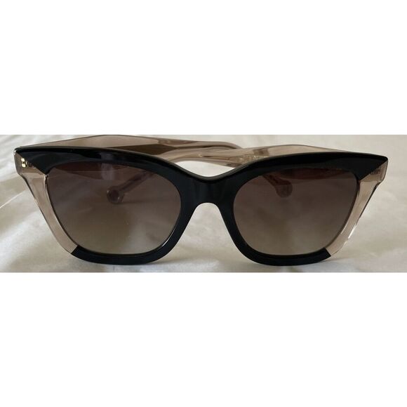 New $210 Women\'s Carolina Herrera 52mm Cat Eye Sunglasses in Black/Brown